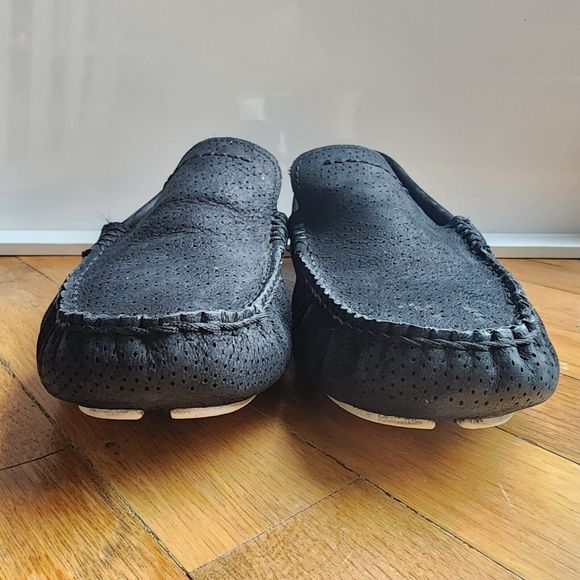 UGG Henrick Stripe Perf Loafer Black Men Sz 9 Energ Nubuck Leather Treadlite - Picture 3 of 16